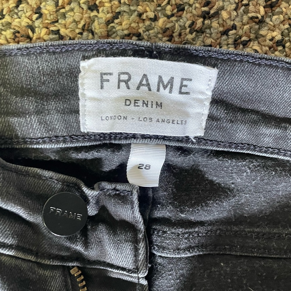 FRAME DENIM Jeans with Faux Leather Stripe NWOT